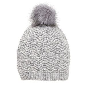 New Gray Knit Pom-Pom Beanie
